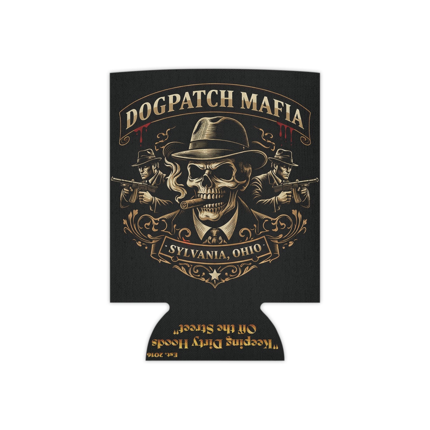 Dogpatch Mafia Can Cooler – Sylvania, Ohio Skull Gang Beer Koozie